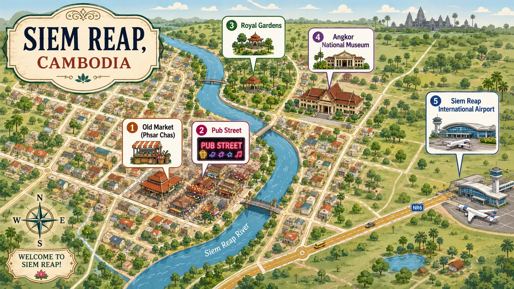 Cambodia tourist map