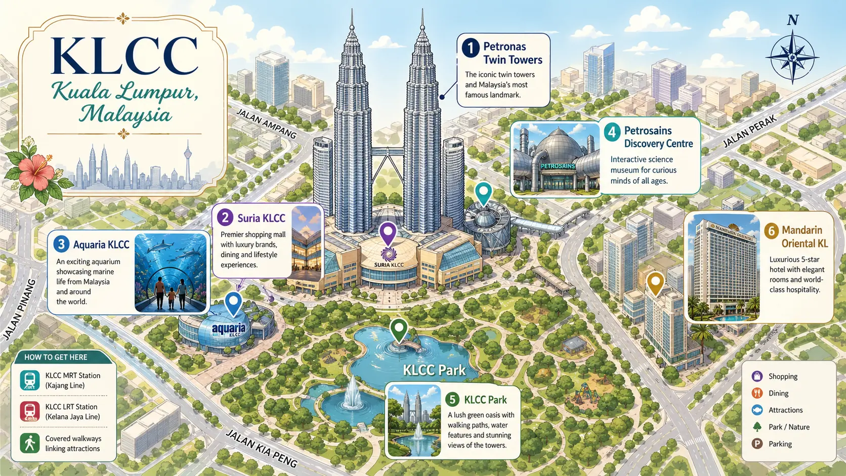 KLCC, Kuala Lumpur tourist map