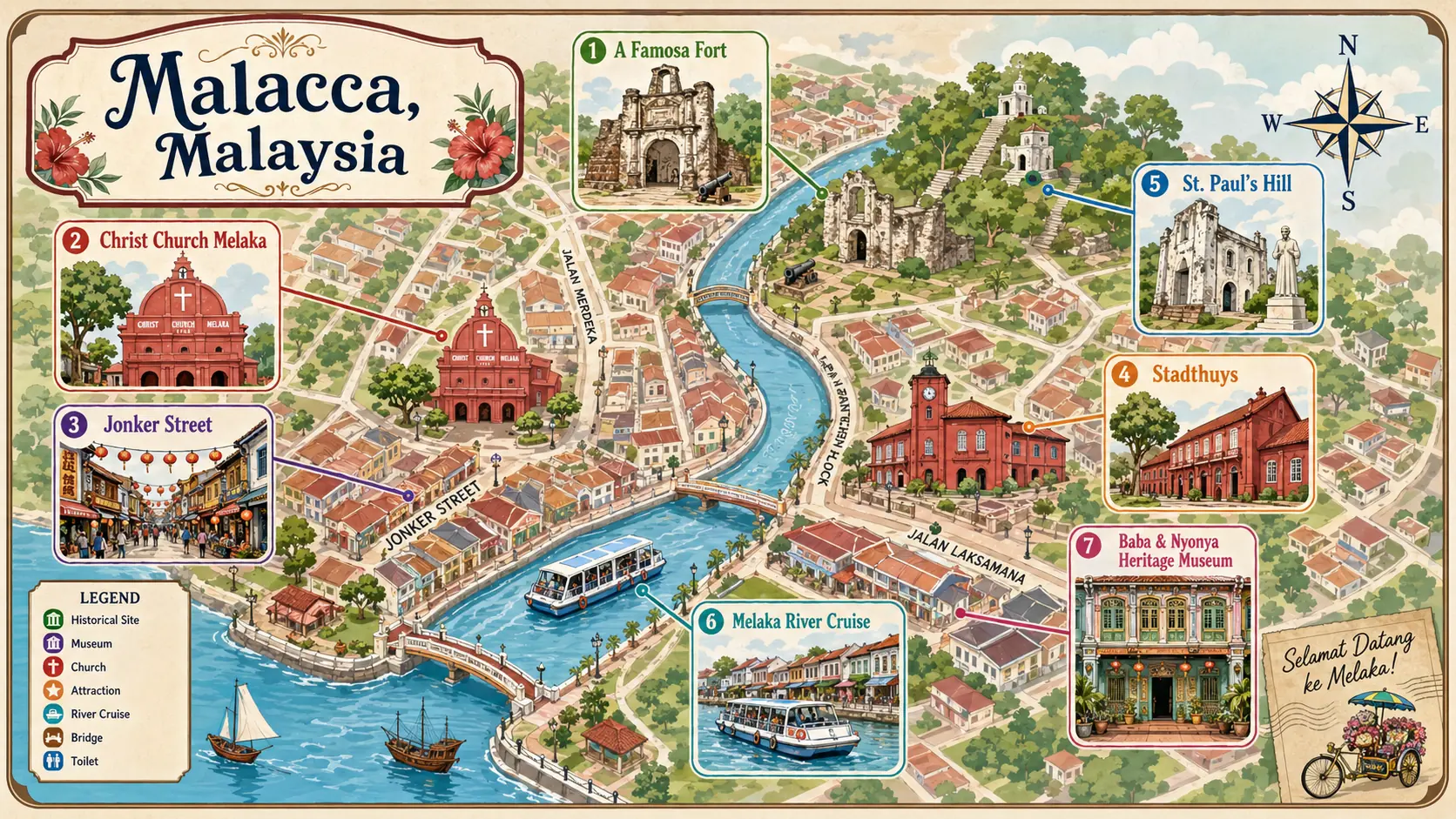 Melaka tourist map
