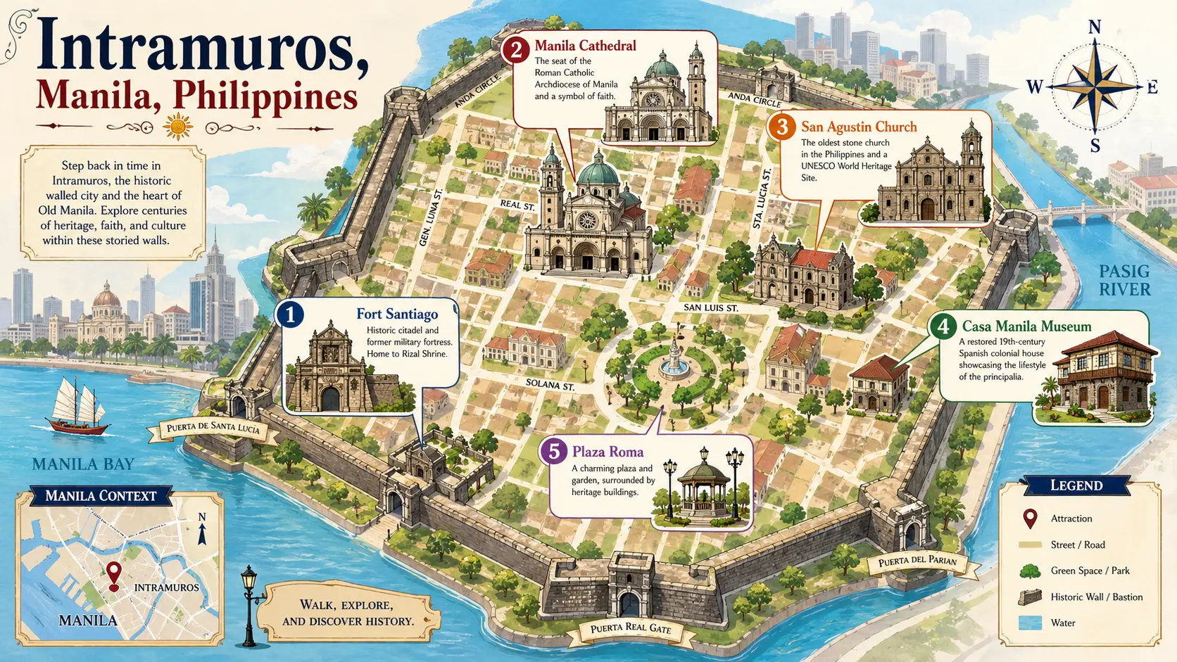 Intramuros, Manila tourist map