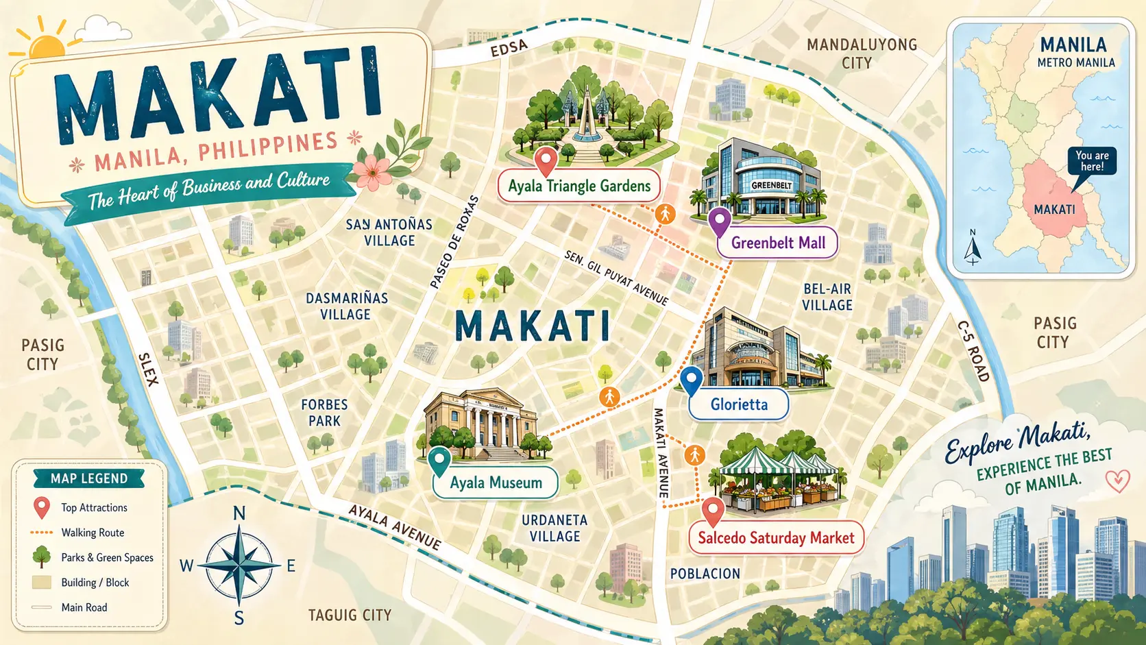 Makati, Manila tourist map