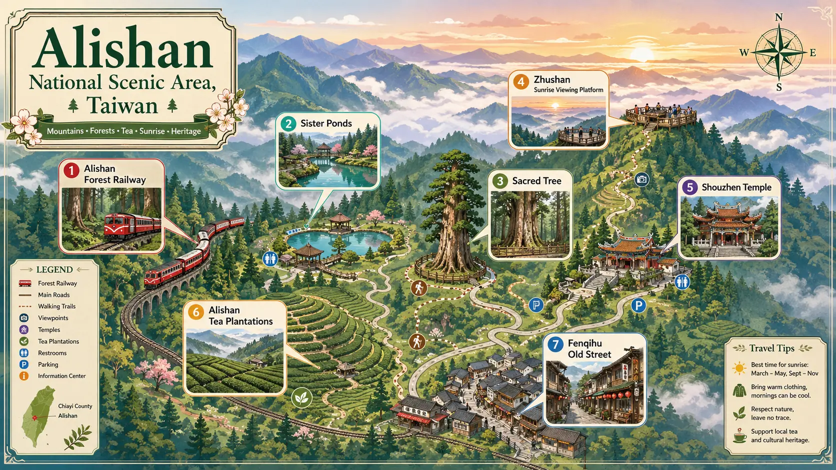 Alishan tourist map