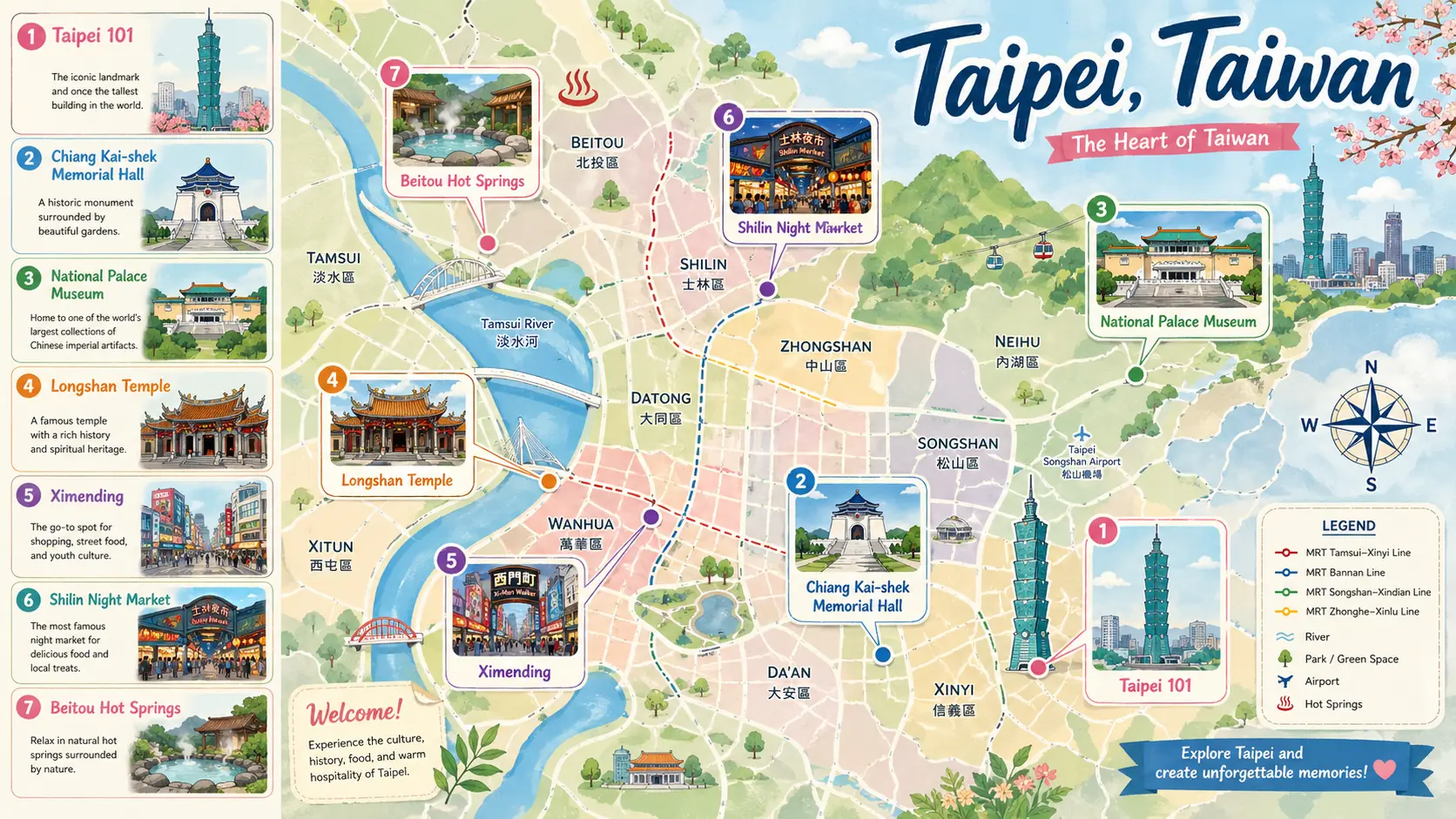 Taipei tourist map