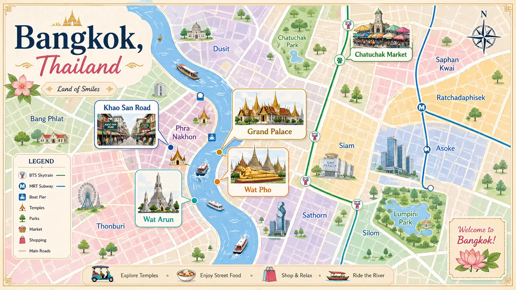 Thailand tourist map