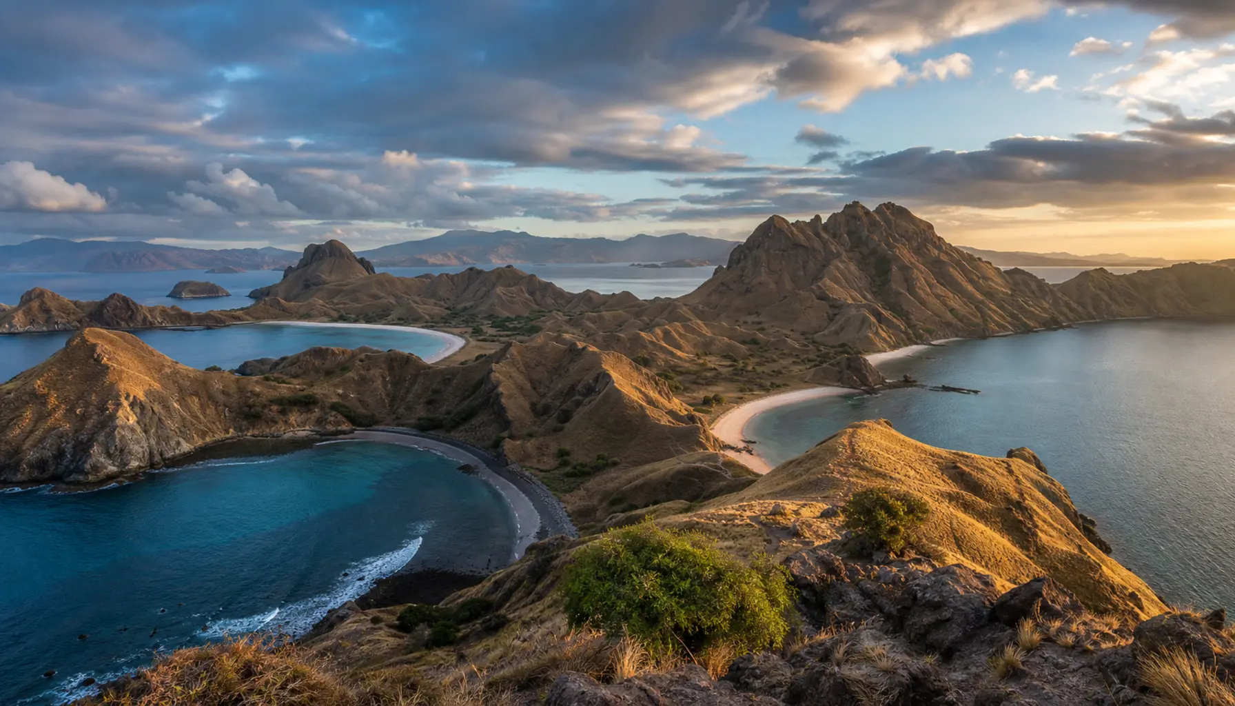 Ridgelines and bays in the islands off western Flores