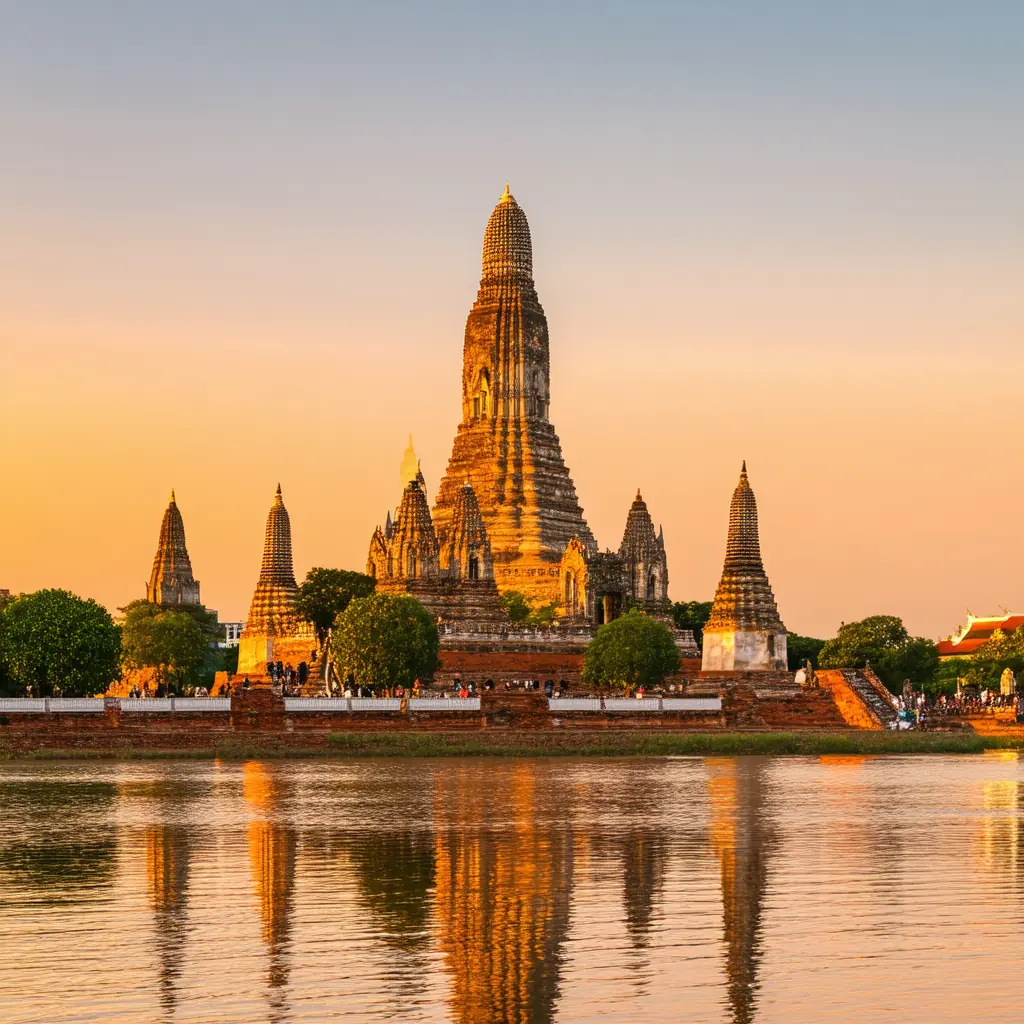 Ayutthaya &mdash; Wat Chaiwatthanaram at sunset