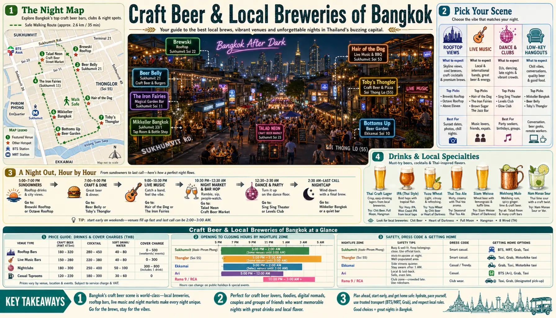 Travel infographic guide poster: Craft Beer and Local Breweries in Bangkok